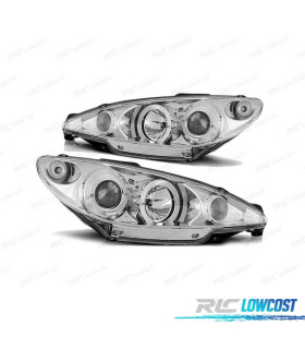 FAROS PARA PEUGEOT 206 02- OJOS ANGEL CROMADOS 6K