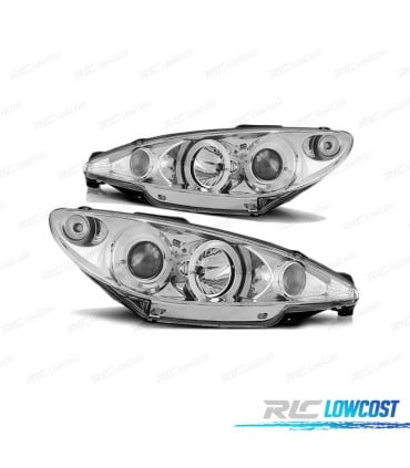FAROS PEUGEOT 206 02- OJOS ANGEL CROMADOS 6K