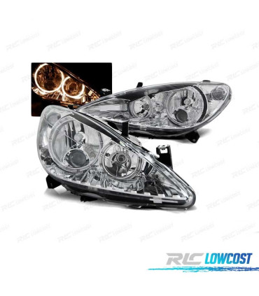 FAROS OJOS ANGEL PARA PEUGEOT 307 01-05 CROMADO