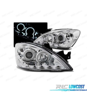 FAROS LUZ DIURNA PARA MITSUBISHI LANCER 7 04-07 CROMADOS