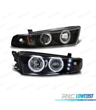 FAROS OJOS ANGEL CCFL LED MITSUBISHI GALANT 8 EA0 96-06 NEGROS