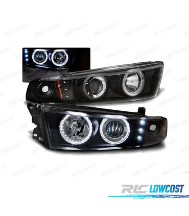 FAROS OJOS ANGEL CCFL LED MITSUBISHI GALANT 8 EA0 96-06 NEGROS