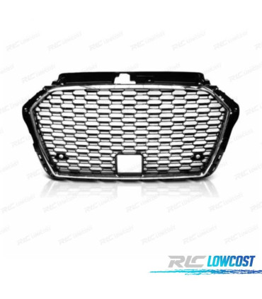 PARRILLA AUDI A3 8V 16-19 LOOK RS3 NEGRO CROMADO