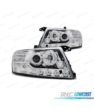 FAROS OJOS ANGEL MITSUBISHI PAJERO V60 00-06 LED CROMADOS