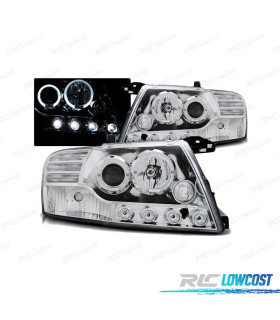 FAROS OJOS ANGEL MITSUBISHI PAJERO V60 00-06 LED CROMADOS