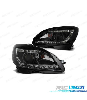 FAROS LUZ DIURNA PARA MERCEDES W204 07-10 FONDO NEGRO H7