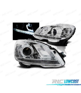 FAROS LUZ DIURNA PARA MERCEDES W204 07-10 CROMADOS