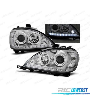 FAROS PARA MERCEDES W163 98-01 LUZ DIURNA LED CROMO