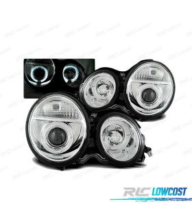 FAROS OJOS ANGEL MERCEDES W210 95-99 CROMADOS