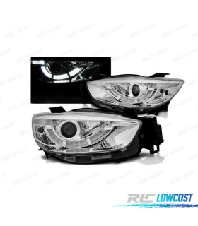 FAROS LUZ DIURNA PARA MAZDA CX5 11-15 CROMADO R87 LUZ DIURNA REAL XENON