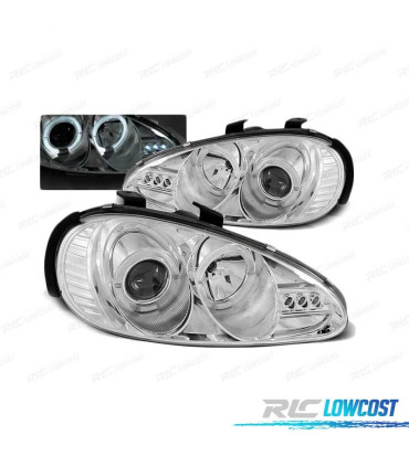 FAROS OJOS ANGEL PARA MAZDA MX3 91-98 CROMADOS