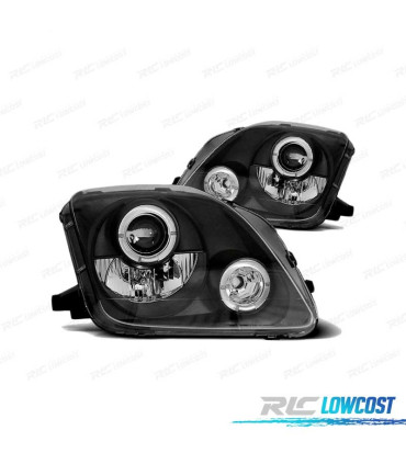 FAROS OJOS ANGEL PARA HONDA PRELUDE 97-01 FONDO NEGRO