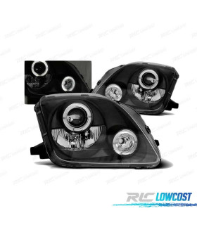 FAROS OJOS ANGEL PARA HONDA PRELUDE 97-01 FONDO NEGRO