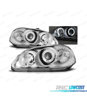 FAROS OJOS ANGEL PARA HONDA CIVIC 95-98 CROMADOS