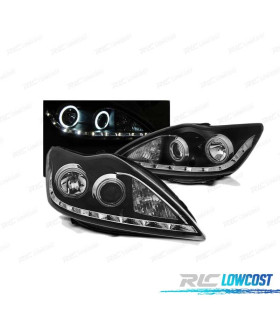 FAROS PARA FORD FOCUS II 08-10 OJOS ANGEL CCFL NEGROS