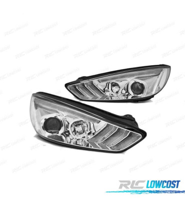 FAROS DRL CON INTERMITENTE DINAMICO PARA FORD FOCUS MK3 15-18 CROMADOS