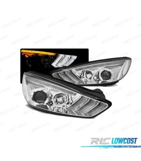 FAROS DRL CON INTERMITENTE DINAMICO PARA FORD FOCUS MK3 15-18 CROMADOS