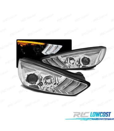 FAROS DRL CON INTERMITENTE DINAMICO FORD FOCUS MK3 15-18 CROMADOS