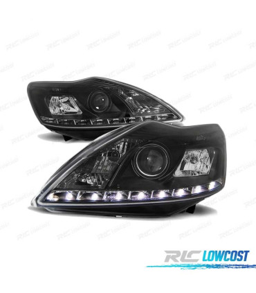 FAROS PARA FORD FOCUS II RESTILING 08-10 DAYLIGHT LED NEGROS