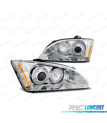 FAROS OJOS ANGEL PARA FORD FOCUS II 04-08 CROMADOS H1 H7