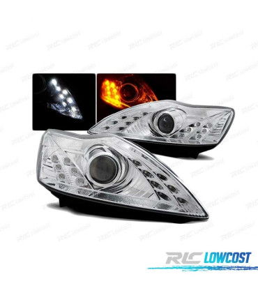 FAROS LUZ DIURNA FORD FOCUS 08-10 CROMADOS