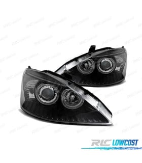 FAROS OJOS ANGEL PARA FORD FOCUS 01-04 FONDO NEGRO