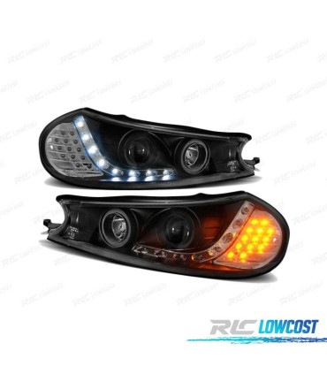 FAROS DAYLIGHT PARA FORD MONDEO 96-00 NEGROS CON INTERMITENTE LED