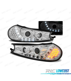 FAROS DAYLIGHT FORD MONDEO 96-00 CROMADOS CON INTERMITENTE LED