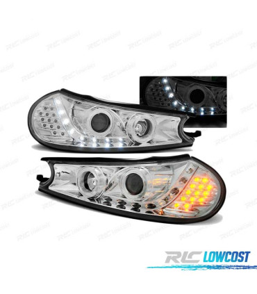 FAROS DAYLIGHT PARA FORD MONDEO 96-00 CROMADOS CON INTERMITENTE LED