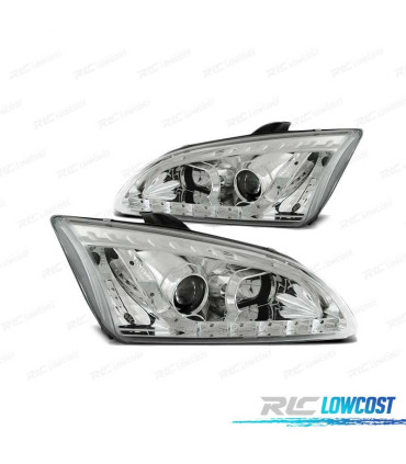 FAROS PARA FORD FOCUS II 04-08 DAYLIGHT CROMADOS