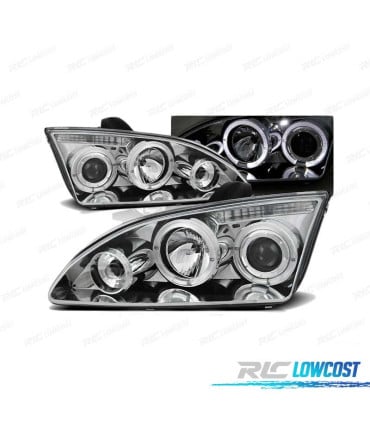 FAROS OJOS ANGEL PARA FORD FOCUS II 04-08 CROMADOS H1 H1