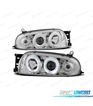 FAROS PARA FORD FIESTA MK4 95-99 OJOS ANGEL CROMADOS