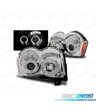 FAROS OJOS ANGEL PARA JEEP GRAND CHEROKEE 08-10 CROMADOS