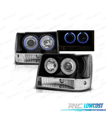 FAROS PARA JEEP GRAND CHEROKEE 93-98 OJOS ANGEL NEGRO