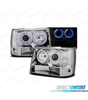 FAROS PARA JEEP GRAND CHEROKEE 93-98 OJOS ANGEL CROMADOS