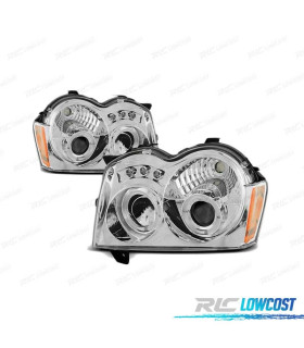 FAROS OJOS ANGEL LED PARA JEEP GRAND CHEROKEE 05-08 CROMADOS