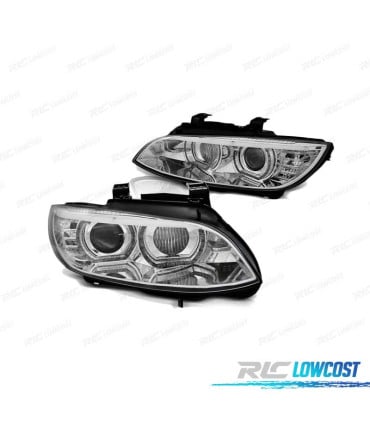 FAROS BMW E92 E93 06-10 XENON OJOS ANGEL LED CROMADOS