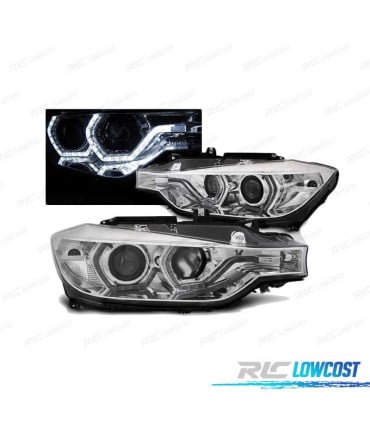 FAROS BMW F30 F31 11-15 OJOS ANGEL LED CROMADOS