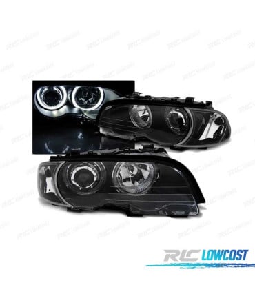 FAROS BMW E46 COUPE CABRIO 99-03 OJOS ANGEL LED NEGROS