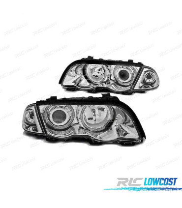 FAROS BMW E46 98-01 OJOS ANGEL LED CROMADO