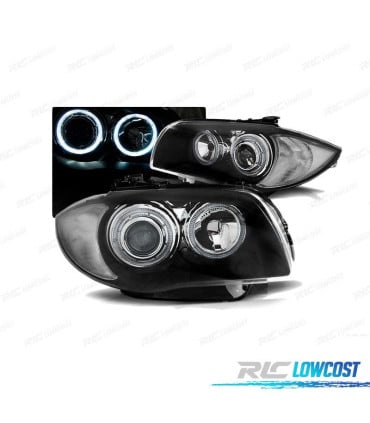 FAROS BMW E81 E87 E82 E88 OJOS ANGEL LED NEGROS