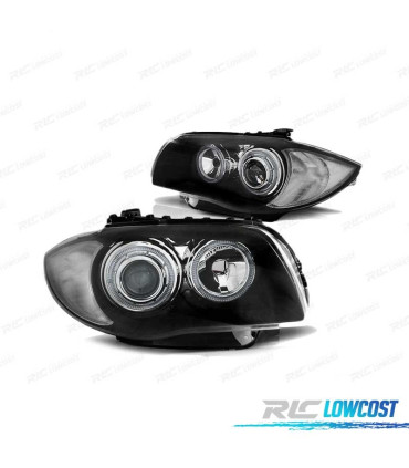 FAROS BMW E81 E87 E82 E88 OJOS ANGEL LED NEGROS