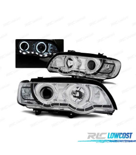 FAROS OJOS ANGEL BMW X5 E53 99-03 XENON CROMADOS