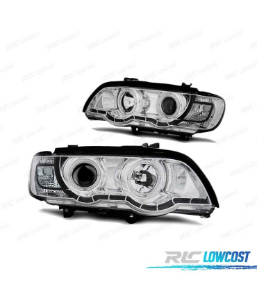FAROS OJOS ANGEL BMW X5 E53 99-03 XENON CROMADOS