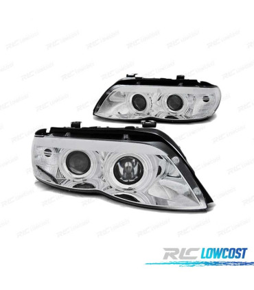 FAROS OJOS ANGEL PARA BMW X5 E53 03-06 CROMADO XENON