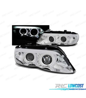 FAROS OJOS ANGEL PARA BMW X5 E53 03-06 CROMADO XENON