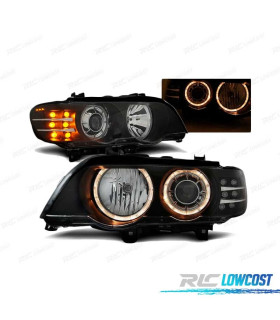 FAROS OJOS ANGEL CON INTERMITENTE LED APTOS XENON BMW X5 E53 99-03