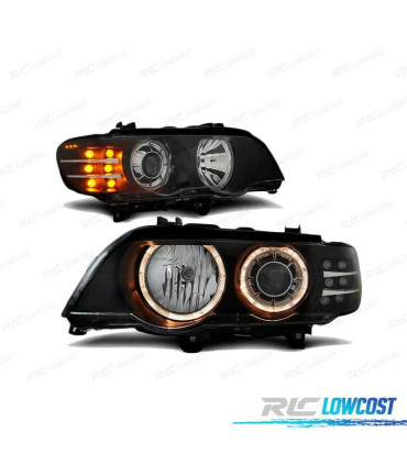 FAROS OJOS ANGEL CON INTERMITENTE LED APTOS XENON BMW X5 E53 99-03