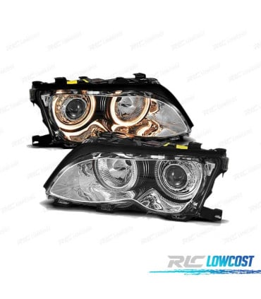 FAROS BMW E46 01-05 OJOS ANGEL CROMADOS