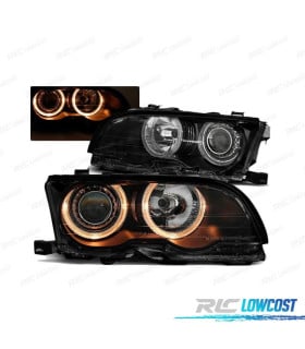 FAROS BMW E46 01-03 COUPE CABRIO OJOS ANGEL FONDO NEGRO